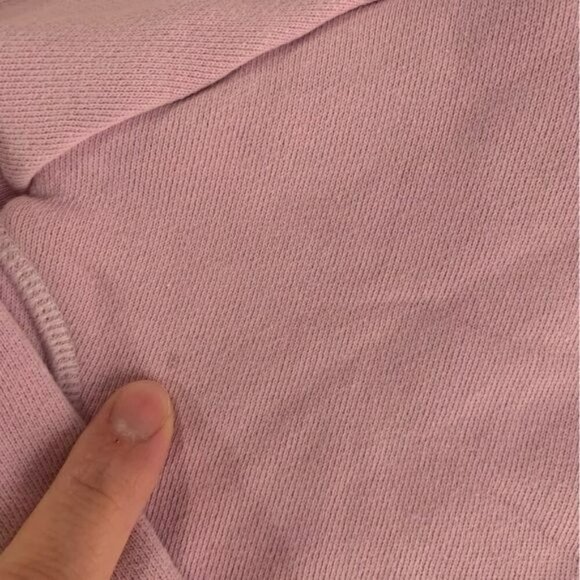 Adidas womens cropped oversized hoodie hooded pullover sweatshirt in pink -L - Picture 9 of 9